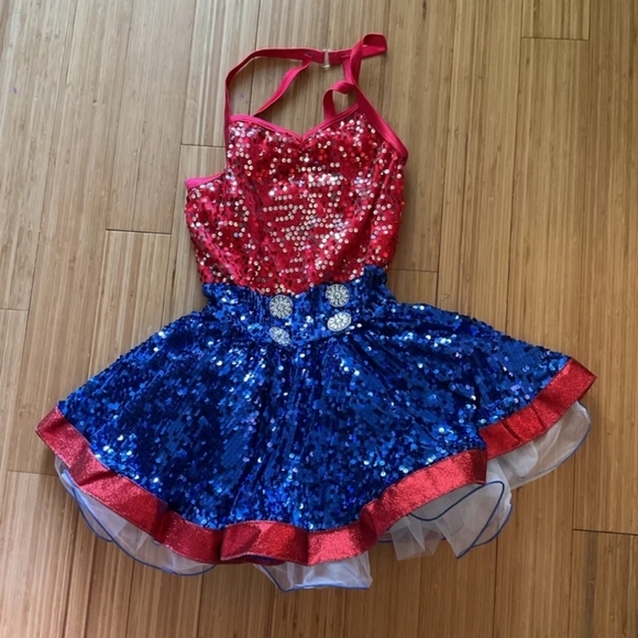Weissman Dresses & Skirts - Weissman Red and Blue Sequin Mini Dress